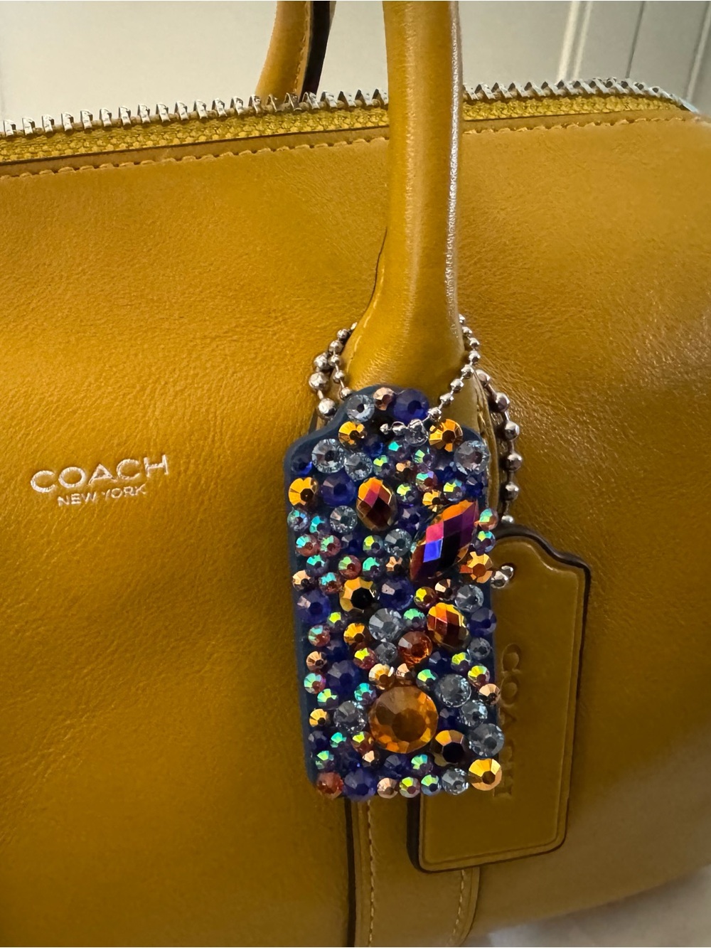 COACH Upcrafted Hangtag with Silver Ball Chain